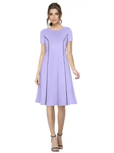 ODETTE Round Neck Acrylic A-Line Dress