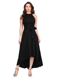 ODETTE High Neck Fit & Flare Midi Dress