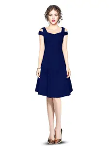 ODETTE Sweetheart Neck Cold Shoulder Fit & Flare Dress