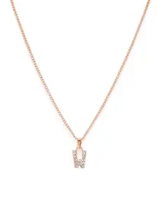 Estele Rose Gold-Plated Artifical Stone Studded Contemporary Pendants with Chains