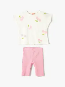 Koton Girls Printed T-shirt With Shorts