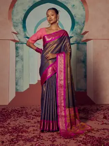 Stylefables Ethnic Motifs Woven Design Zari Banarasi Saree