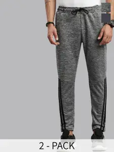 MADSTO Men Pack Of 2 Slim Fit Mid Rise Track Pants