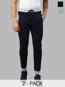MADSTO Men Pack Of 2 Cotton Slim Fit Mid Rise Joggers