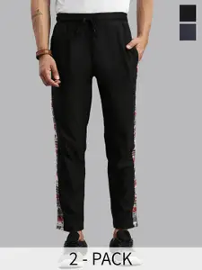 MADSTO Men Pack Of 2 Mid-Rise Slim Fit Track Pants