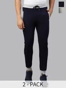 MADSTO Men Pack Of 2 Cotton Slim-Fit Track Pants