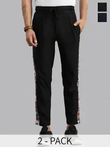 MADSTO Men Pack Of 2 Cotton Slim-Fit Track Pants