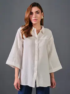 AND Flared Sleeve Pure Cotton Shirt Style Top