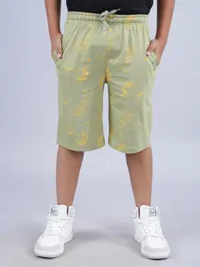 KiddoPanti Boys Conversational Printed Mid-Rise Pure Cotton Shorts