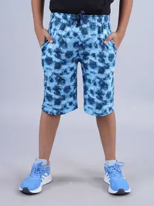 KiddoPanti Boys Tie & Dye Printed Mid-Rise Pure Cotton Shorts