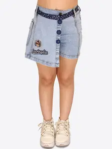 CUTECUMBER Girls Embellished Denim Skorts