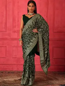Indya Luxe Ethnic Motifs Woven Design Zari Ready To Wear Saree