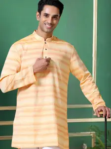 TATTVA Striped Mandarin Collar Straight Short Kurta