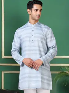 TATTVA Striped Mandarin Collar Straight Short Kurta