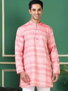 TATTVA Woven Design Mandarin Collar Straight Kurta