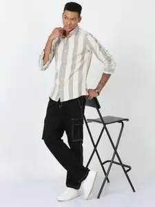 FLY 69 Premium Slim Fit Vertical Stripes Casual Shirt