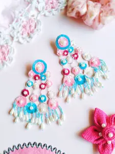 Sangria Pearl Beaded Drop Earrings