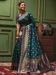 Lilots Woven Design Silk Blend Banarasi Saree