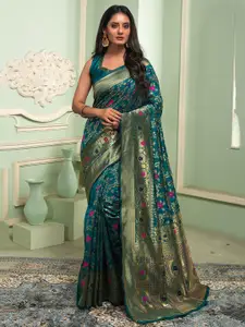 Lilots Woven Design Silk Blend Banarasi Saree