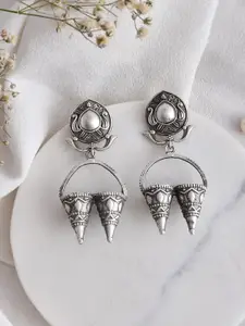 DASTOOR Silver-Plated Contemporary Drop Earrings