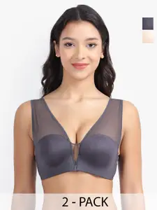 PARKHA Pack of 2 Fancy Heavily Padded Pushup Bra- All Day Comfort