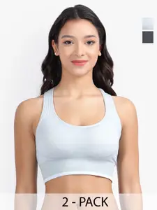 PARKHA Pack Of 2 Full Coverage Padded Sports Bra 360 Degree Support