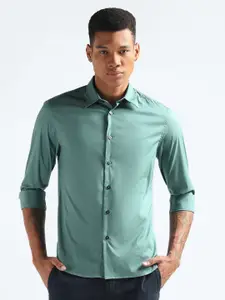 Flying Machine Slim Fit Spread Collar Twill Casual Shirt