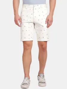 t-base Men Conversational Printed Mid-Rise Shorts