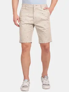 t-base Men Conversational Printed Mid-Rise Shorts