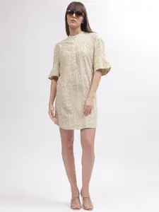 GANT Print Bell Sleeve Formal A-Line Dress