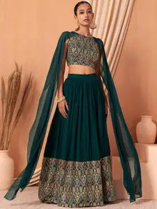 Indya Luxe Embroidered Thread Work Ready to Wear Lehenga & Blouse With Dupatta