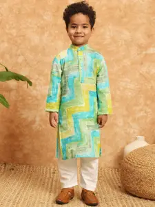Readiprint Boys Geometric Printed Pure Cotton Kurta with Pyjamas