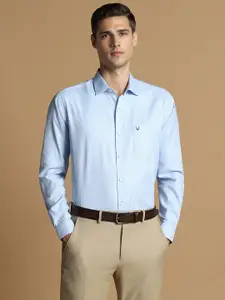 Allen Solly Slim Fit Windowpane Checked Spread Collar Pure Cotton Formal Shirt
