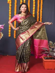 SGF11 Ethnic Motifs Woven Design Pure Silk Kanjeevaram Saree