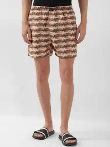 Peter England Men Conversational Printed Pure Cotton Shorts