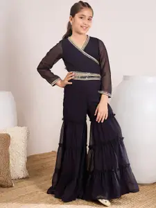 pspeaches Girls V-Neck Top with Palazzos