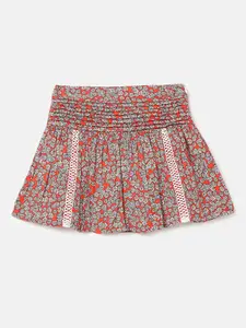 United Colors of Benetton Girls Floral Printed Flared Mini Skirt