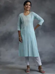 Libas Ethnic Motifs Embroidered Straight Kurta