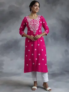 Libas Floral Embroidered Straight Kurta