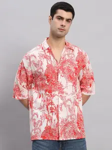 HANDICRAFT PALACE Comfort Floral Printed Oversized Pure Cotton Casual Shirt