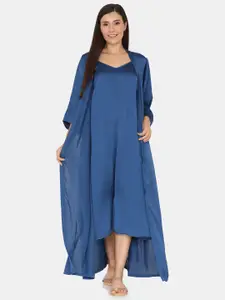 Zivame Shoulder Straps Maxi Nightdress WIth Robe