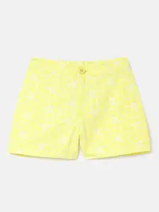 United Colors of Benetton Girls Floral Printed Pure Cotton Shorts