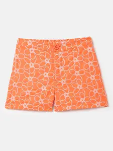 United Colors of Benetton Girls Floral Embroidered Shorts