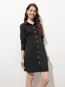 DressBerry Reverse Pleats Shirt Dress
