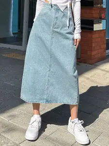 Kotty Straight Denim Midi Skirt
