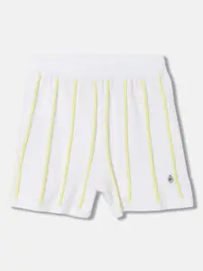 ELLE Girls Mid-Rise Striped Pure Cotton Shorts