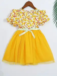 BAESD Floral Printed Fit & Flare Dress With Belt