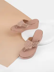 Mochi Embellished Open Toe Wedge Heels
