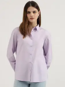 United Colors of Benetton Spread Collar Pure Cotton Casual Shirt