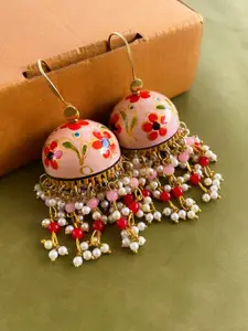 ATIBELLE Gold-Plated Contemporary Meenakari Jhumkas